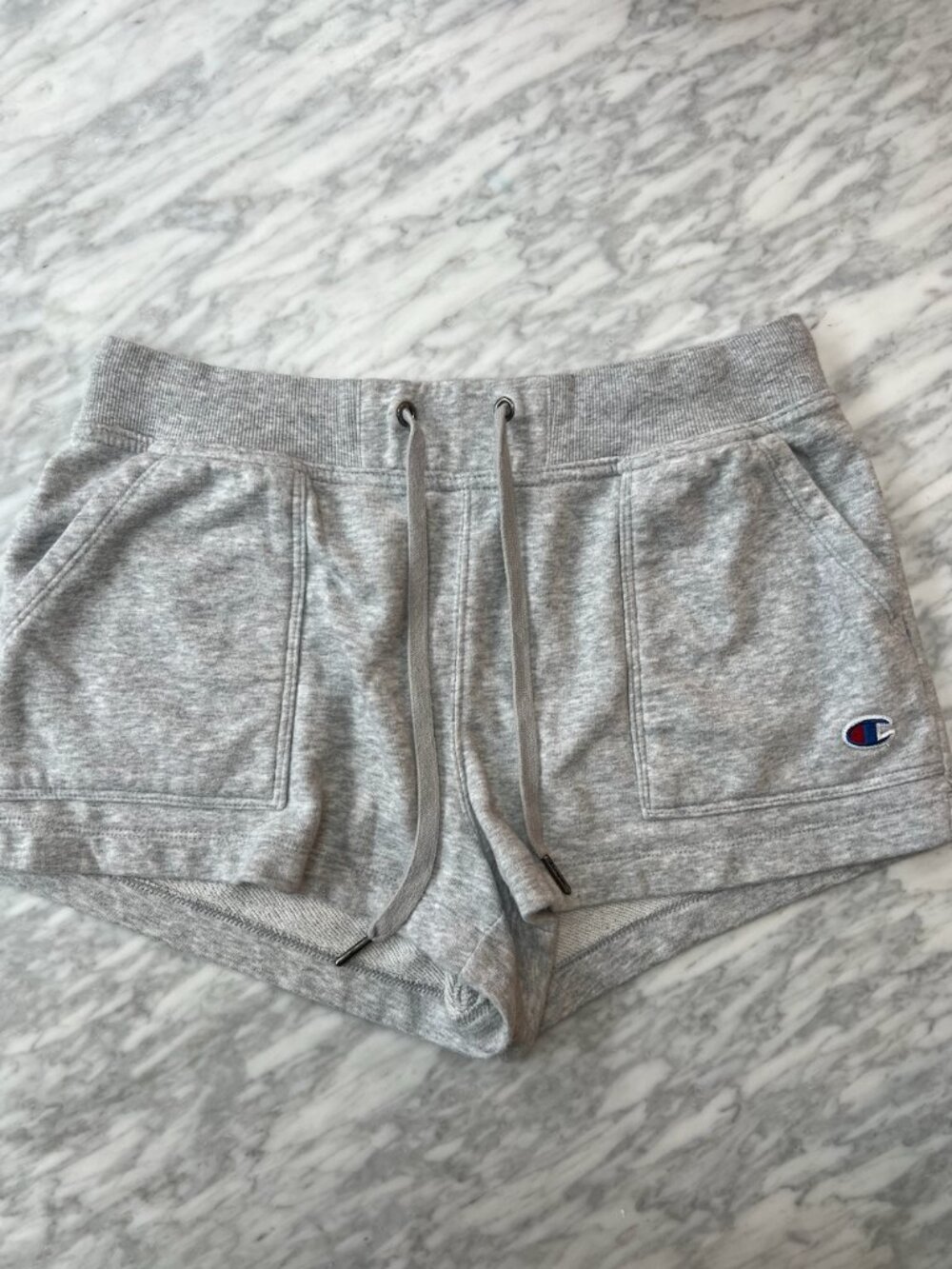 Champion Gray Fleece Drawstring Shorts | Cozy Casual Sweatshorts